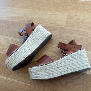 Steve Madden brown wedge sandals
